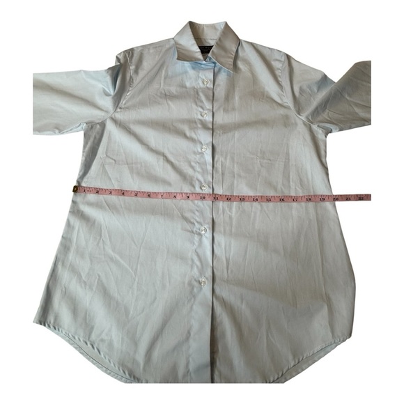 Emma Willis Slim fit Tailored Ice Blue Boyfriend Button Front Cotton Shirt L - Picture 7 of 14